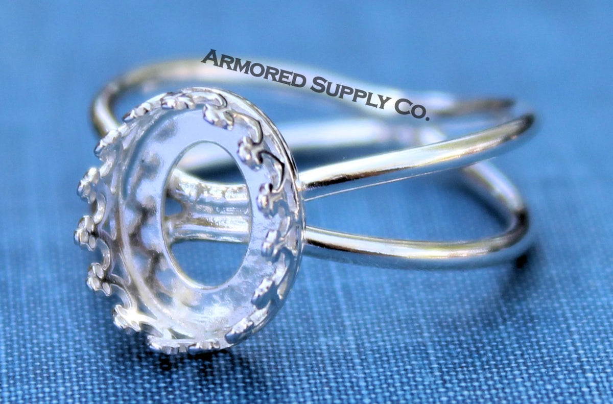 Crown Bezel Set Ring Blanks Brass Jewelry Ring Blanks Bronze Ring