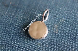 Sterling Silver Pebble Engravable or Stampable Pendant Charm