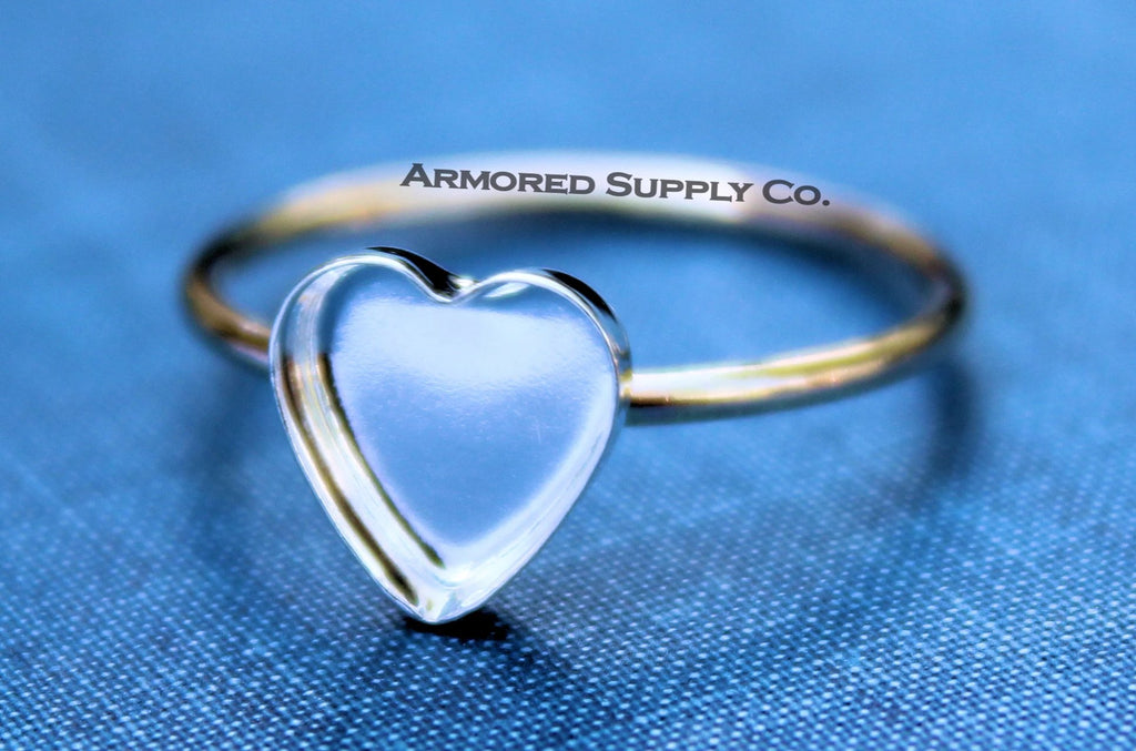 MIXED METALS Gold & Silver 10mm Plain Heart Bezel Ring Blank