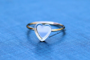 MIXED METALS Gold & Silver 12mm Plain Heart Bezel Ring Blank