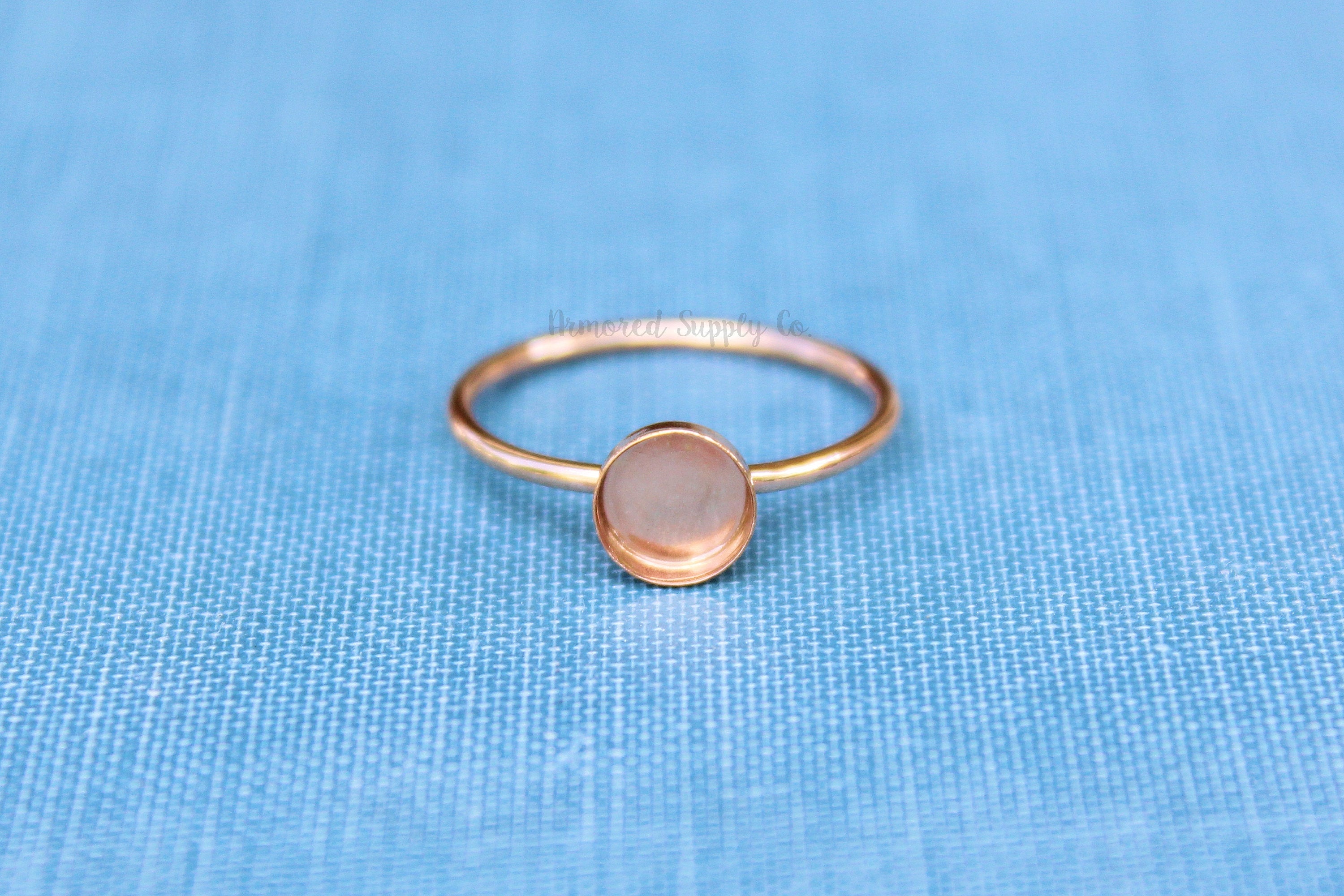 Rose Gold Filled 4mm Bezel Cup Ring blank, Round Cabochon, Breast Milk, DIY jewelry supplies, build your ring, wholesale jewelry, diy ring