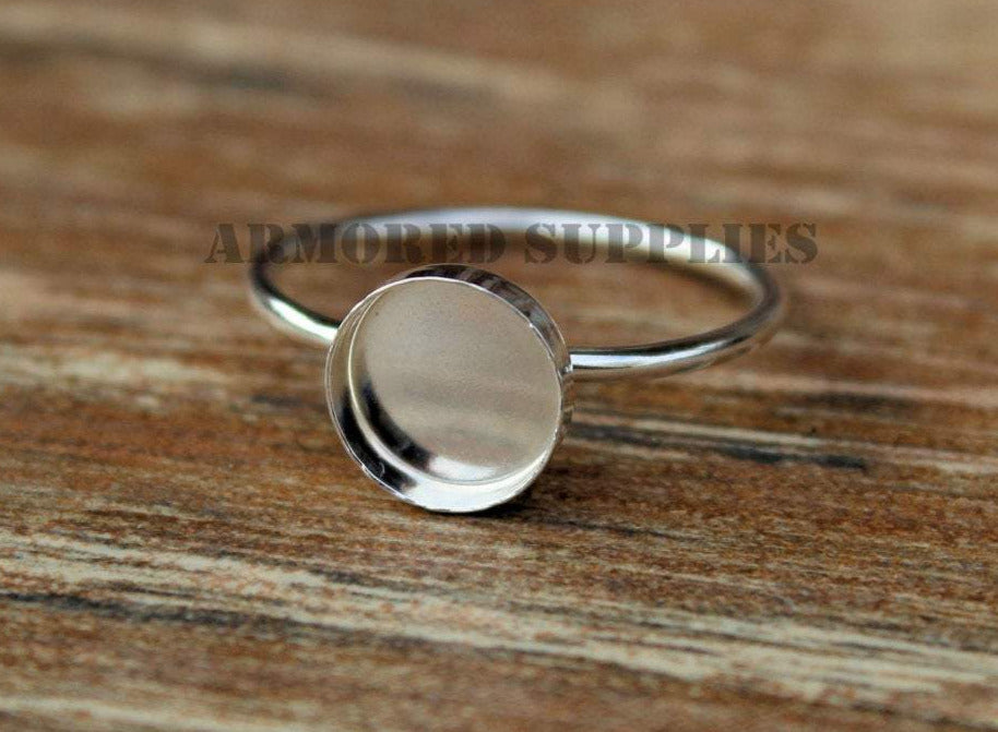 14mm Bezel Cup Ring blank, Round Cabochon, Cab Resin Glue Pad Breast Milk, DIY jewelry supply, build your ring, wholesale jewelry, diy ring