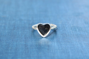 Sterling Silver Heart Bezel Cup Dotted Ring blank, Heart Cabochon, Cab Pad Breast Milk, jewelry supplies, build your ring, wholesale jewelry